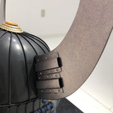 【O-029】Dark Navy Blue Thread Laced Gold Kara Two-Piece Cuirass Armor：濃紺糸威金唐二枚胴具足
