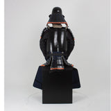 【O-050】Navy Blue Thread Laced Black Matte Riveted Two-Piece Cuirass Armor (Zunari-style Helmet)：紺糸威黒艶消鋲綴二枚胴具足（頭形兜）