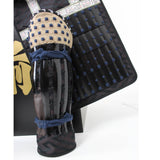 【O-050】Navy Blue Thread Laced Black Matte Riveted Two-Piece Cuirass Armor (Zunari-style Helmet)：紺糸威黒艶消鋲綴二枚胴具足（頭形兜）