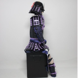 【O-056】Purple thread laced chest-fastened black barrel shoulder guards two-piece cuirass armor：紫糸威胸取黒桶側二枚胴具足