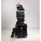 【O-013】Dark Navy Blue Thread Laced Fur-Trimmed Two-Piece Cuirass Armor (Matte Finish)：紺糸威毛引二枚胴具足（艶消塗）