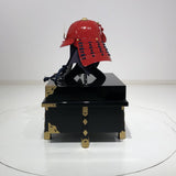 【O-061-K】Deep navy blue thread laced red barrel shoulder guards two-piece cuirass armor (helmet only)：濃紺糸威赤桶側二枚胴具足（兜のみ）