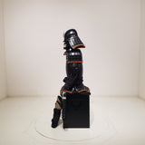 【O-050】Navy Blue Thread Laced Black Matte Riveted Two-Piece Cuirass Armor (Zunari-style Helmet)：紺糸威黒艶消鋲綴二枚胴具足（頭形兜）