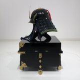 【O-044-K】Deep navy blue thread laced yomogi diamond laced two-piece cuirass armor (helmet only)：紺糸威蓬菱綴二枚胴具足（兜のみ）