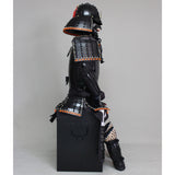 【O-049】Black Thread Laced Black Matte Riveted Two-Piece Cuirass Armor (Igaboshi Helmet)：黒糸威黒艶消鋲綴二枚胴具足（厳星兜）