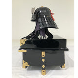 【O-036-K】Black thread laced vertical joined two-piece cuirass armor (helmet only)：黒糸威縦矧二枚胴具足（兜のみ）