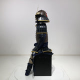 【O-046】Navy Blue Thread Laced Rusted Iron Dome Riveted Two-Piece Cuirass Armor：紺糸威鉄錆笠鋲二枚胴具足