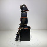 【O-015】Dark Navy Blue Thread Laced Contemporary Small Plate Two-Piece Cuirass Armor：濃紺糸威当世小札二枚胴具足