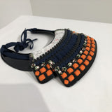 [N-005] Dark Blue Silk-Laced Throat Guard