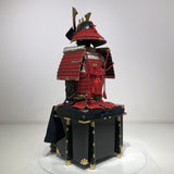 【O-014】Red Thread Laced Fur-Trimmed Two-Piece Cuirass Armor (Matte Finish)：赤糸威毛引二枚胴具足（艶消塗）