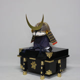【O-020-K】Deep navy blue thread laced sewn extended two-piece cuirass armor (helmet only)：紺糸縫延二枚胴（兜のみ）