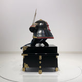 【O-037-K】Dark blue thread laced large-sleeved black two-piece cuirass armor (helmet only)：紺糸威大袖黒二枚胴具足（兜のみ）