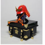【O-060-K】Scarlet thread laced red barrel shoulder guards two-piece cuirass armor (helmet only)：緋糸威赤桶側二枚胴具足（兜のみ）