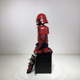 【O-061】Deep navy blue thread laced red barrel shoulder guards two-piece cuirass armor：濃紺糸威赤桶側二枚胴具足