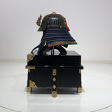 【O-015-K】Deep navy blue thread laced modern small plate two-piece cuirass armor (helmet only)：濃紺糸威当世小札二枚胴（兜のみ）