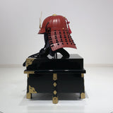 【O-033-K】Black thread laced Iyo-style waist-guard two-piece cuirass armor (aged finish) (helmet only)：黒糸威伊予腰取二枚胴具足（時代仕上げ）（兜のみ）