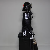 【O-057】Black and White Thread Laced Black Okegawa Two-Piece Cuirass Armor：黒白糸威黒桶側二枚胴具足