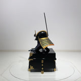 【O-032-K】Deep navy blue thread laced chest-guard two-piece cuirass armor (helmet only)：紺糸威胸取二枚胴具足（兜のみ）