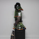 【O-030】Light Green Thread Laced Vertical Seam Two-Piece Cuirass Armor：萌黄糸威縦矧二枚胴具足