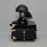 【O-043-K】Black thread laced rusted iron two-piece cuirass armor (helmet only)：黒糸威鉄錆二枚胴具足(兜のみ)
