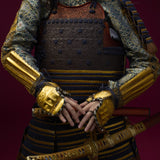 【O-020】Navy Blue Thread Laced Sewn-Extended Two-Piece Cuirass Armor：紺糸縫延二枚胴具足