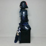【O-064】Dark Navy Blue Thread Laced Black Barrel Side Two-Piece Cuirass Armor (Handcrafted Matte Lacquer Finish)：紺糸威黒桶側二枚胴具足（手時代塗）