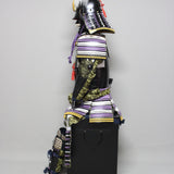 【O-039】Pale Wisteria and White Thread Laced Fur Decorated Two-Piece Cuirass Armor：藤白糸威毛立二枚胴具足