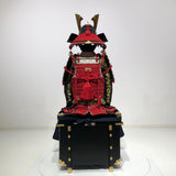 【O-014】Red Thread Laced Fur-Trimmed Two-Piece Cuirass Armor (Matte Finish)：赤糸威毛引二枚胴具足（艶消塗）