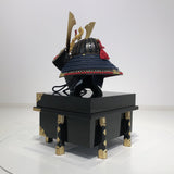 【O-013-K】Deep navy blue thread laced fur pull two-piece cuirass armor (helmet only)：紺糸威毛引二枚胴（兜のみ）