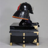 【O-049-K】Black Thread Laced Black Matte Finish Riveted Two-piece Dou Armor (Helmet Only) (Gensei)：黒糸威黒艶消鋲綴二枚胴具足（兜のみ）（厳星）