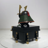 【O-019-K】Ancient yomogi thread laced small plate two-piece cuirass armor (helmet only)：古代蓬糸威小札二枚胴（兜のみ）
