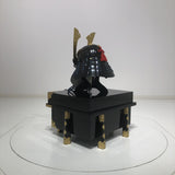 【O-058-K】Dark blue thread laced black barrel shoulder guards two-piece cuirass armor with a helmet featuring a kuwagata (horn-shaped crest) (helmet only)：紺糸威黒桶側二枚胴具足（鍬形）（兜のみ）