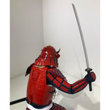 【O-076】Red lacquered armor with dark blue lacing two-plate cuirass, Jidai Festival set：濃紺糸威赤桶側二枚胴　時代祭りセット