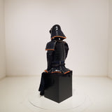 【O-050】Navy Blue Thread Laced Black Matte Riveted Two-Piece Cuirass Armor (Zunari-style Helmet)：紺糸威黒艶消鋲綴二枚胴具足（頭形兜）