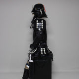 【O-057】Black and White Thread Laced Black Okegawa Two-Piece Cuirass Armor：黒白糸威黒桶側二枚胴具足