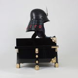 【O-054-K】Navy and Red Thread Laced Black Barrel-shaped Two-piece Dou Armor (Helmet Only)：紺赤糸威黒桶側二枚胴具足（兜のみ）