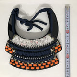 [N-005] Dark Blue Silk-Laced Throat Guard