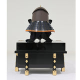 【O-041-K】Deep navy blue thread laced riveted two-piece cuirass armor (helmet only)：濃紺糸威鋲綴二枚胴具足（兜のみ）