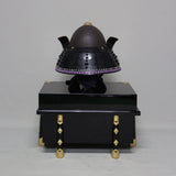 【O-043-K】Black thread laced rusted iron two-piece cuirass armor (helmet only)：黒糸威鉄錆二枚胴具足(兜のみ)