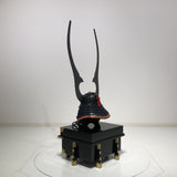 【O-029-K】Deep navy blue thread laced gold karakusa two-piece cuirass armor (helmet only)：濃紺糸威金唐二枚胴具足（兜のみ）