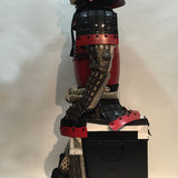 【O-067】Black thread laced Yamatomune shoulder plates two-piece cuirass armor：黒糸威山道頭札二枚胴具足
