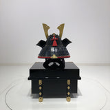 【O-047-K】Deep navy blue thread laced Iyo-style plain lacing two-piece cuirass armor (helmet only)：濃紺糸威伊予素懸二枚胴具足（兜のみ）