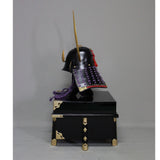 【O-040-K】Purple thread laced flat corner side crest two-piece cuirass armor (helmet only)：紫糸威平角脇立ニ枚胴具足（兜のみ）