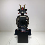 【O-047】Deep navy blue thread laced Iyo-style simple tied two-piece cuirass armor with matte lacquer finish：濃紺糸威伊予素懸二枚胴具足(艶消塗)