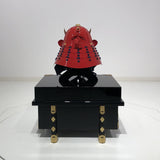 【O-061-K】Deep navy blue thread laced red barrel shoulder guards two-piece cuirass armor (helmet only)：濃紺糸威赤桶側二枚胴具足（兜のみ）