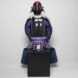 【O-056】Purple thread laced chest-fastened black barrel shoulder guards two-piece cuirass armor：紫糸威胸取黒桶側二枚胴具足
