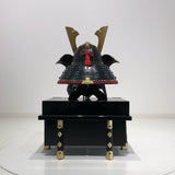 【O-037-K】Dark blue thread laced large-sleeved black two-piece cuirass armor (helmet only)：紺糸威大袖黒二枚胴具足（兜のみ）