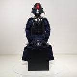 【O-065-1】Deep navy blue thread laced black barrel shoulder guards two-piece cuirass armor：濃紺糸威黒桶側二枚胴具足
