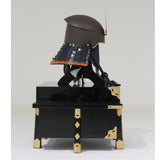 【O-041-K】Deep navy blue thread laced riveted two-piece cuirass armor (helmet only)：濃紺糸威鋲綴二枚胴具足（兜のみ）