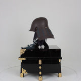 【O-053-K】Navy Blue Thread Laced Iron Rusted Kasa Riveted Two-piece Dou Armor (Atamagata) (Helmet Only)：紺糸威鉄錆笠鋲二枚胴具足（頭形）（兜のみ）